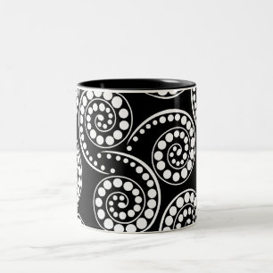 Paisley swirl pattern modern Two-Tone coffee mug