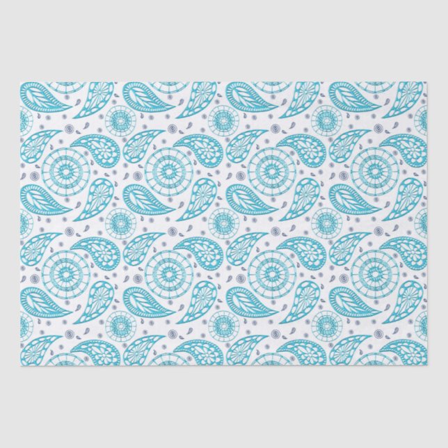 Paisley teal pattern. tissue paper (Front)