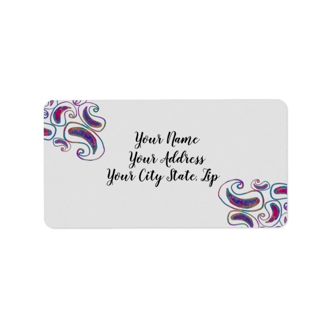 Paisley Tye dye Design Label (Front)