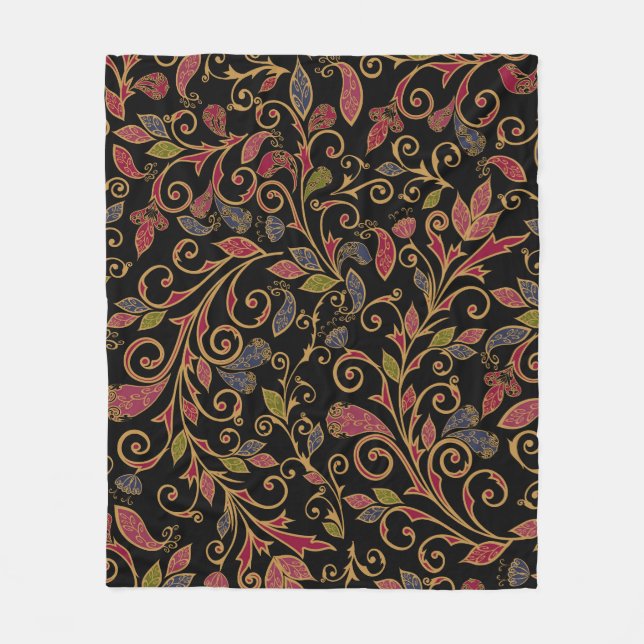Paisley Vegetable Vintage Blend Fleece Blanket (Front)