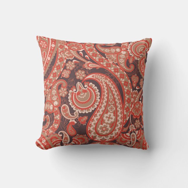 Paisley vintage seamless pattern. Fantastic flower Cushion (Front)