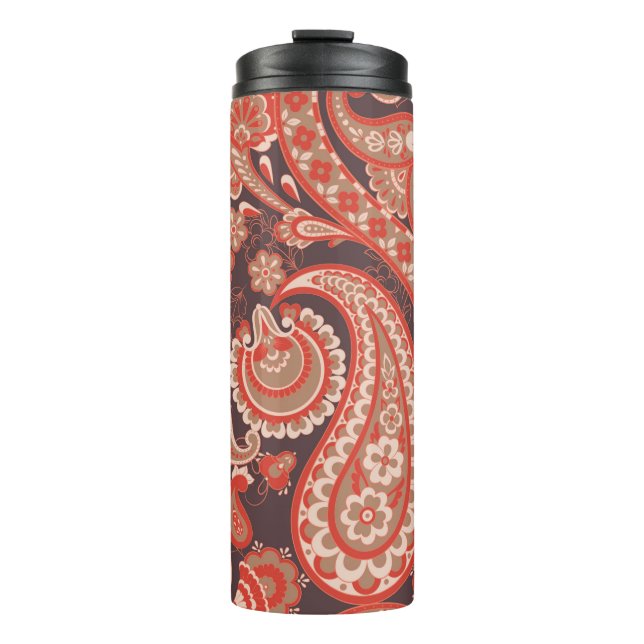 Paisley vintage seamless pattern. Fantastic flower Thermal Tumbler (Front)