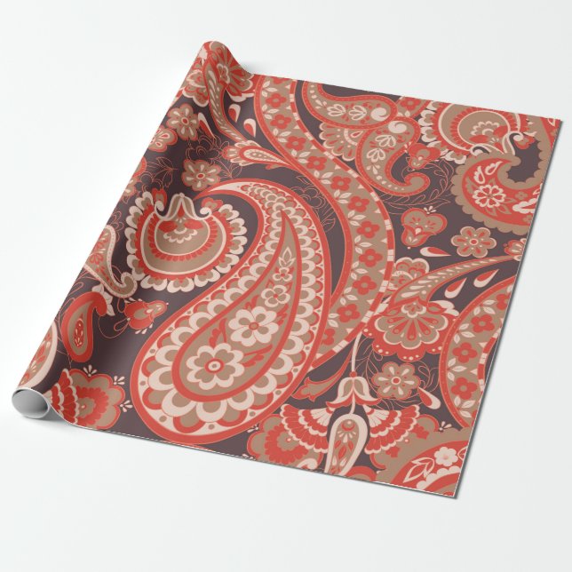 Paisley vintage seamless pattern. Fantastic flower Wrapping Paper (Unrolled)