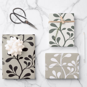 Paisley Waltz Silhouettes Minimalist Botanicals Wrapping Paper Sheet