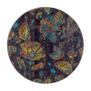 Paisley watercolor: floral pattern tile cutting board