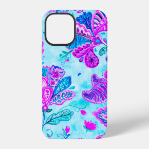 Paisley watercolor floral pattern tile: flowers, f iPhone 12 case