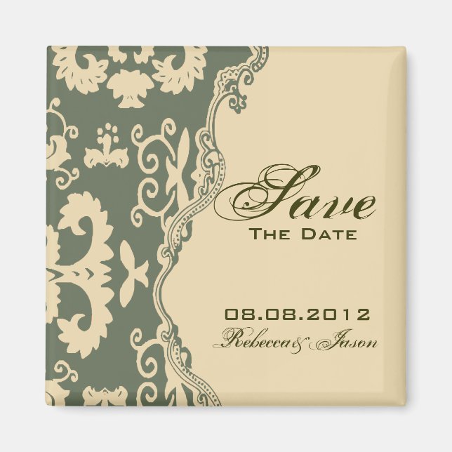 paisley western country wedding SAVE THE DATE Magnet (Front)