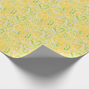 Paisley Yellow Green and Purple Pattern Wrapping Paper