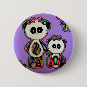 PAISLEYPANDAS 6 CM ROUND BADGE