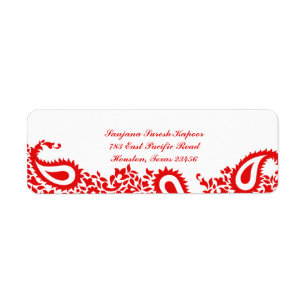 Paisleys Elegant Indian Return Address Label