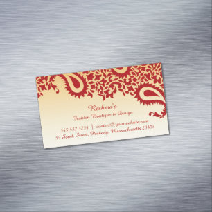 Paisleys Elegant Magnetic Business Card