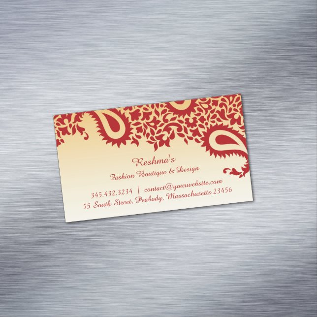 Paisleys Elegant Magnetic Business Card (In Situ)