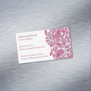 Paisleys Elegant Magnetic Business Card