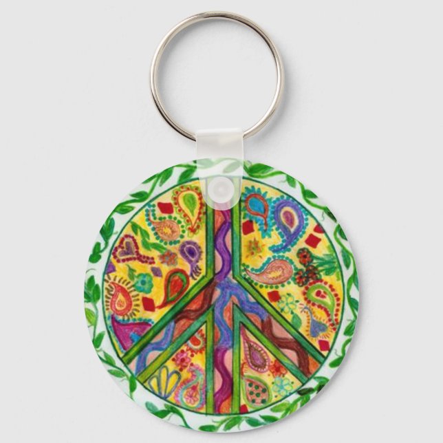 Paisleys for Peace Key Ring (Front)