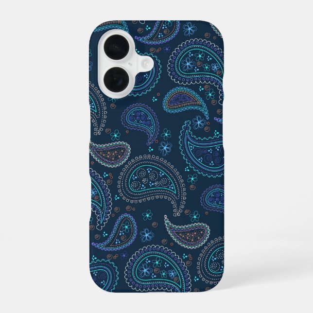 Paisleys Texture Background iPhone 16 Case (Back)