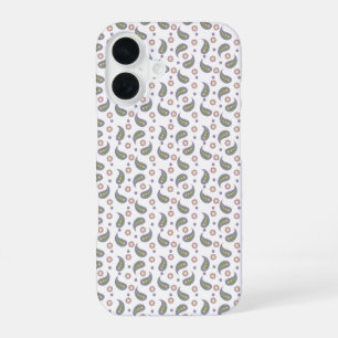 Paisly Flower Dots Green Pink Purple iPhone 16 Case