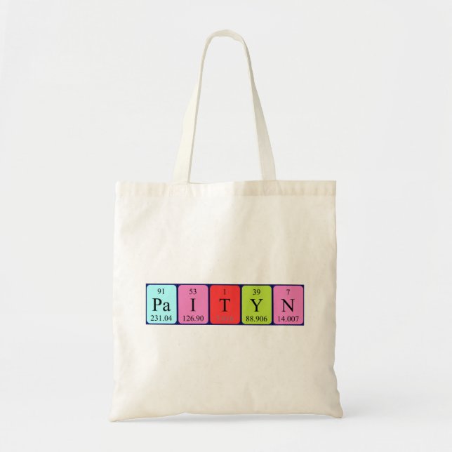 Paityn periodic table name tote bag (Front)
