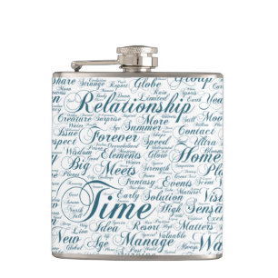 Paix Nuage de Mots Texte Motif Message Motif Hip Flask