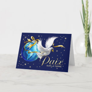 Paix sur la Terre. Holiday Cards in French