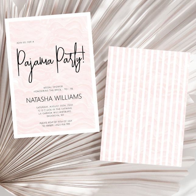 Pajama Bachelorette Pastel Pink Chic Invitation (Creator Uploaded)