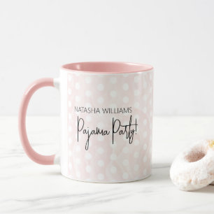 Pajama Bachelorette Pink Polka Dot Favour Mug