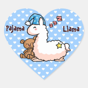 Pajama Llama Heart Sticker