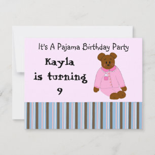 Pajama Party Birthday Invitations