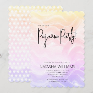 Pajama Party Colourful Pastel Chic Invitation