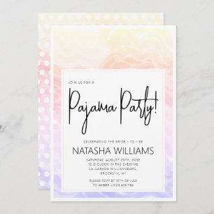 Pajama Party Colourful Pastel Elegant Invitation