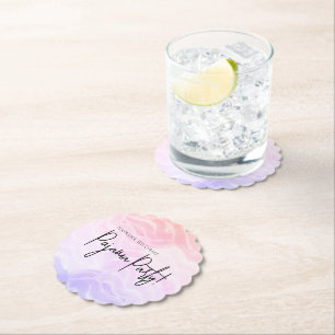 Pajama Party Colourful Pastel Elegant  Paper Coaster