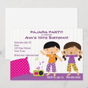 Pajama Party for Girls Invitation
