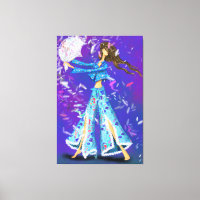 Pajama Party Girl Canvas Print Pillow Fight - Fun