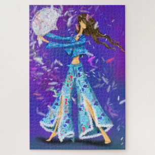 Pajama Party Girl - Pillow Fight - Girly Fun Night Jigsaw Puzzle