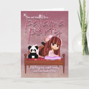 Pajama Party Invitation Card