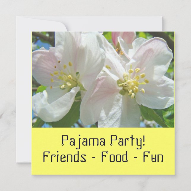 Pajama Party! Invitations Blossoms Sleepover Party (Front)