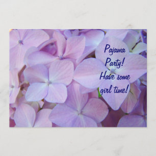 Pajama Party! Invitations Purple Blue Floral Cards