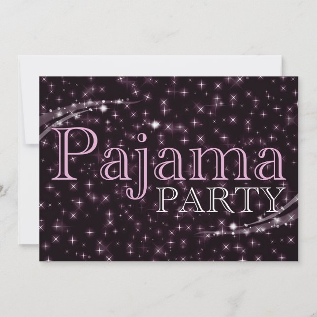 pajama party invitations : starshine (Front)