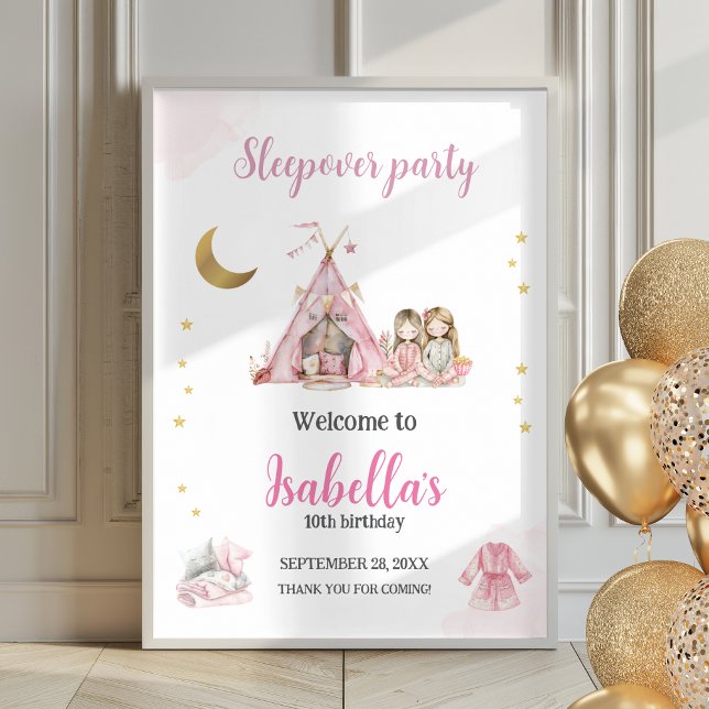 Pajama Party Sleepover Party Poster Welcome Sign (Creator Uploaded)