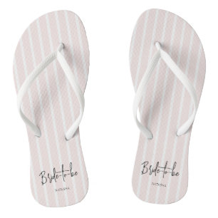 Pajama Party Stripes Chic Bride to be Pink Flip Flops