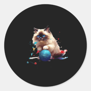Pajama Ragdoll Cat Perfect For Cat Lovers! For Men Classic Round Sticker