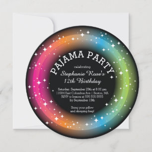 Pajama Sleepover Birthday Party Invitations