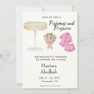 Pajamas and Prosecco Bachelorette Party Invitation