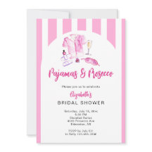 Pajamas and Prosecco Bridal Shower Pink Stripes