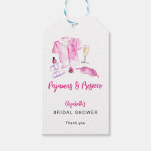 Pajamas and Prosecco Bridal Shower Pink Watercolor