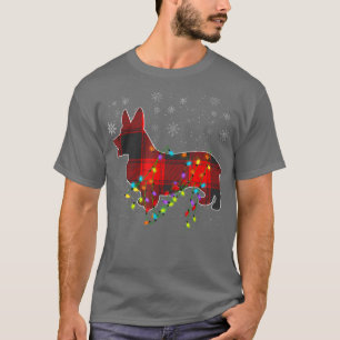 Pajamas Red Buffalo Plaid Corgi Christmas T-Shirt
