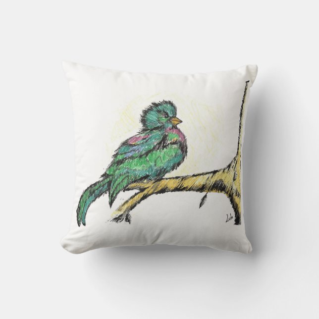 Pájaro con naturaleza cushion (Front)
