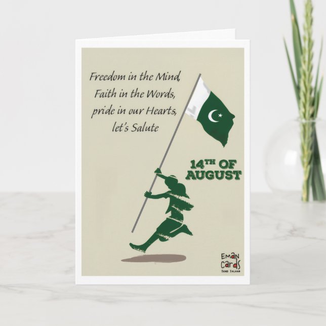 Pak Independence Day - Flag Card (Front)