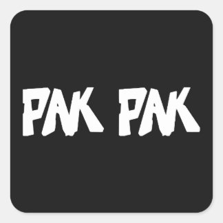 Pak Pak Hand Drawn Wordmark White Square Sticker