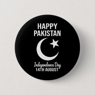 Pakistan 14th August Independence Day Pakistani Fl 6 Cm Round Badge