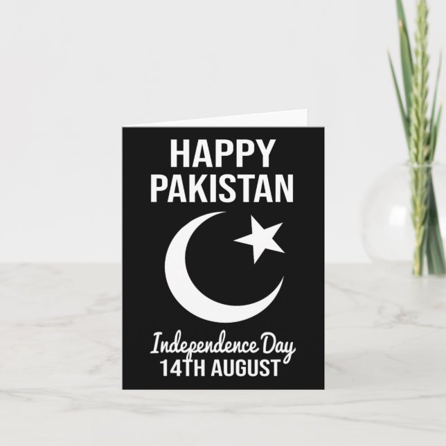 Pakistan 14th August Independence Day Pakistani Fl Card (Front)